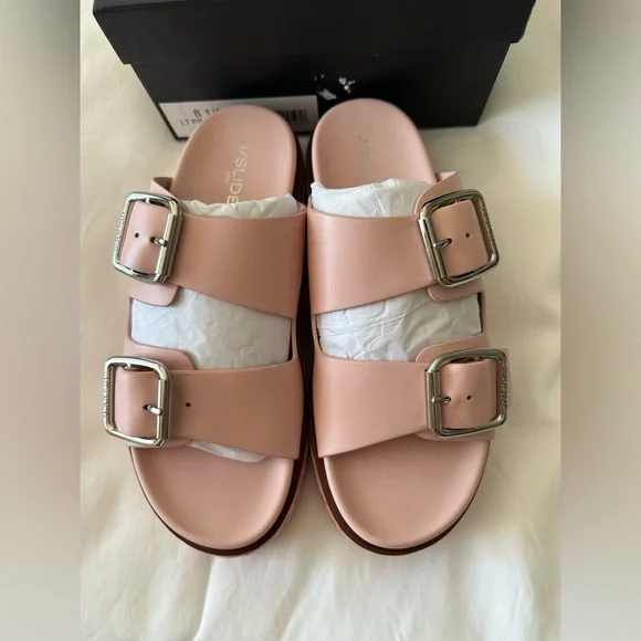 NWT J/SLIDES BONNIE Light Pink Leather Sandal New with box 8.5 - Picture 6 of 14